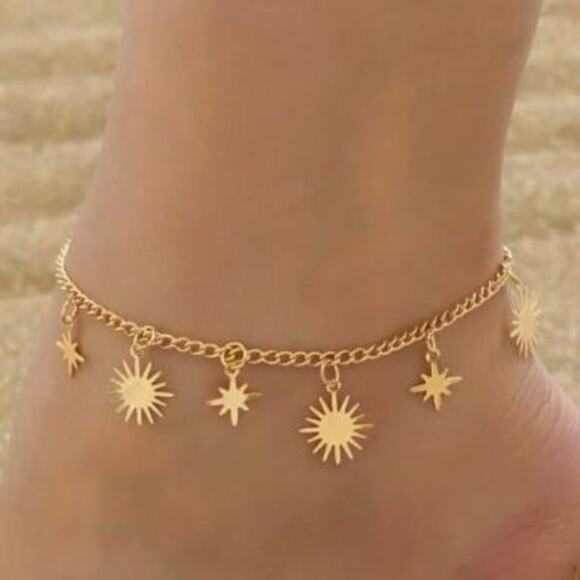 NWT, Gold Sun Anklet - Picture 1 of 1